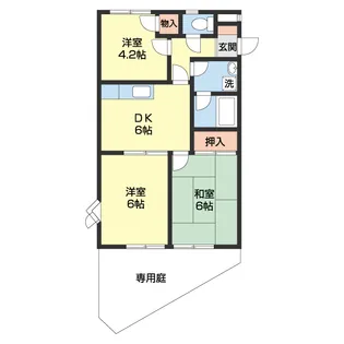 グリーンフルとまとⅠ【105号室】の間取り