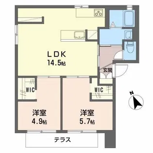 シャーメゾン笠松【101号室】の間取り