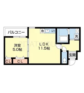 フジパレス秋月川田【303号室】の間取り