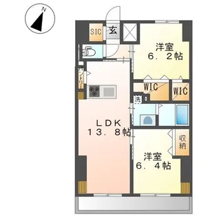 ワシンレジデンス【803号室】の間取り