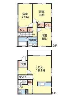 和歌山県和歌山市秋月【テラスハウス】の間取り
