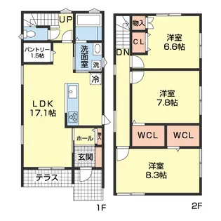 和歌山県和歌山市吹屋町3丁目【テラスハウス】の間取り