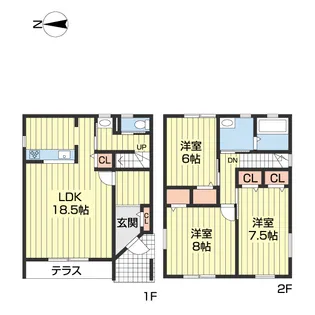 和歌山県和歌山市新在家【テラスハウス】の間取り