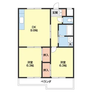 サンライズ島本【106号室】の間取り