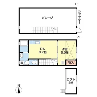 ガレージハウス2016【1階】の間取り