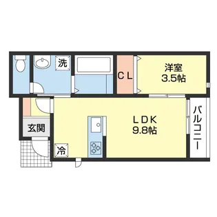 Solis北新【103号室】の間取り