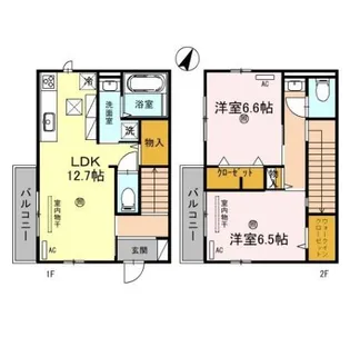 和歌山県和歌山市堀止西2丁目【テラスハウス】の間取り