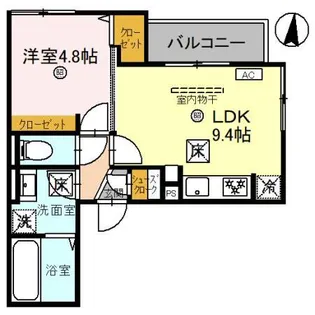D-Luce黒田-EAST(ディールーチェ)【1階】の間取り