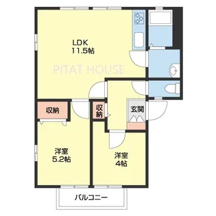 フレグランス池尻【201号室】の間取り