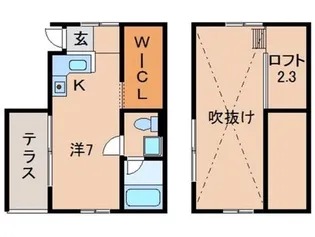 ルフトゼロ田尻【1階】の間取り