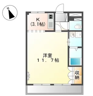ヴィレッジ名草PARTⅢ【206号室】の間取り