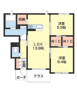 シャーメゾン重根WEST【102号室】の間取り