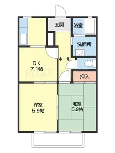 ハイツ萩【202号室】の間取り