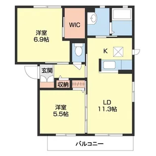 シャーメゾン新堂Ⅲ【202号室】の間取り