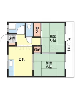 第二南方マンション【5号室】の間取り