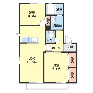 グリーンヒルズ丸山【205号室】の間取り