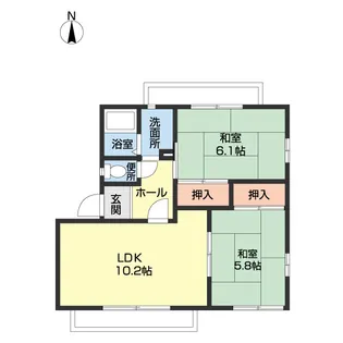 ガーデンハイツ西浜【205号室】の間取り