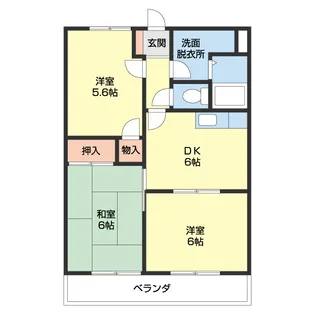 グリーンフル紀三井寺【205号室】の間取り