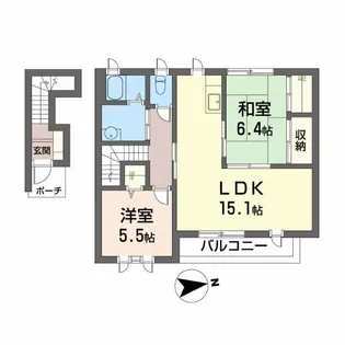 ブランシェ宮崎【205号室】の間取り