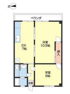 ベルシャイン内原【201号室】の間取り