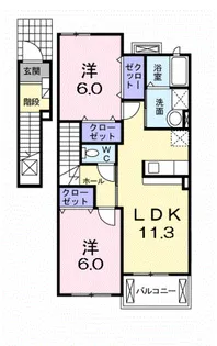 リアンフォール Ⅱ【2階】の間取り