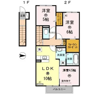 D-room内原 B棟【2階】の間取り