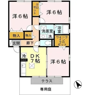 ウィルモア・ファーム A棟【1階】の間取り
