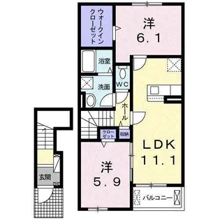 グロリアフェリチータⅡ【2階】の間取り