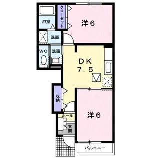 パラッツオ 雲雀【1階】の間取り