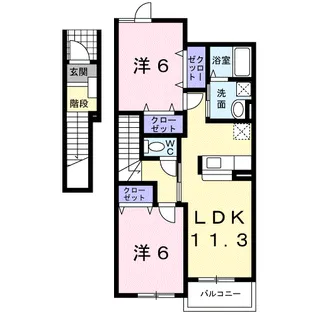 サンリット Ⅰ (有田川町)【2階】の間取り