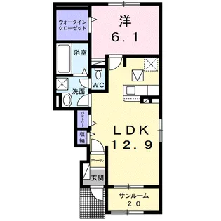 サーム・ヴェリテ Ⅲ【1階】の間取り