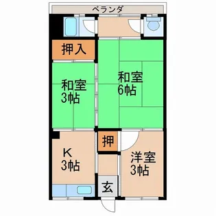 コーポ湊Ⅱ【105号室】の間取り