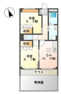 コムス・エルアール【103号室】の間取り