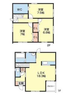 和歌山県和歌山市湊4丁目【テラスハウス】の間取り