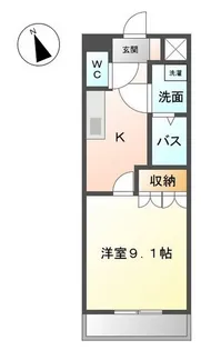 アムール・ミナト【105号室】の間取り