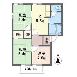 ディアス栄谷【2階】の間取り