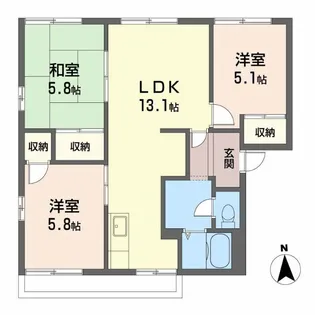 マリポーサ前田【201号室】の間取り