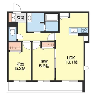 BEREO吹屋町【301号室】の間取り