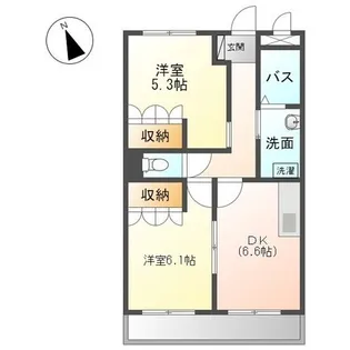コムス・エルアール【208号室】の間取り