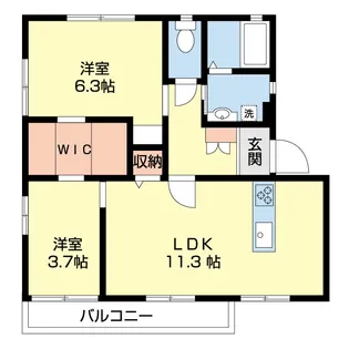フレグランス松江【202号室】の間取り