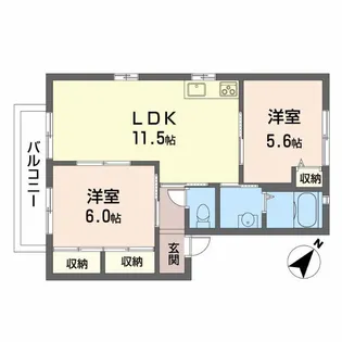 シャーメゾン打田【205号室】の間取り