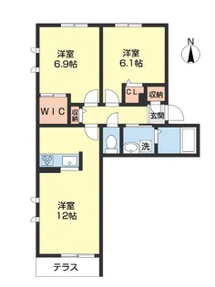 シャーメゾンBrilliant【203号室】の間取り
