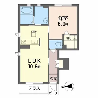 シャーメゾン紀三井寺Ⅱ C棟【106号室】の間取り