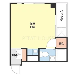 コーポホワイト東松江【2F号室】の間取り