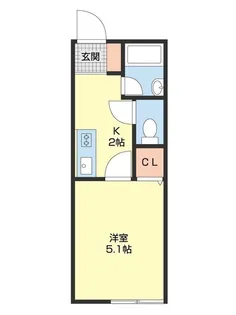 TJ鳴神2 C棟【C102号室】の間取り