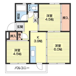 ビレッジハウス鳴滝19号棟【0303号室】の間取り