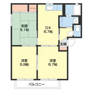 グリーンルーフ妙寺【203号室】の間取り