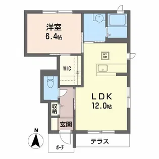 シャーメゾン岸宮【102号室】の間取り
