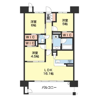 シャルマンフジ和歌山市駅レジタージュ【14階】の間取り
