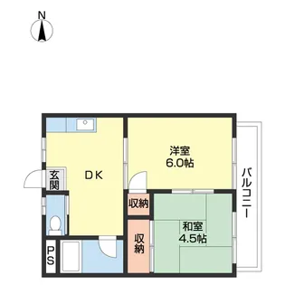 ハイツ岩本Ⅱ【1階】の間取り
